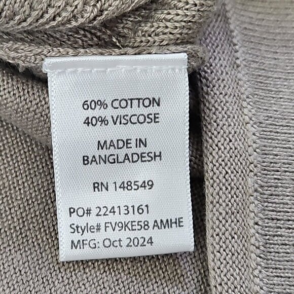 Free Planet Knit Shirt Men's XL Taupe Geometric Pattern Short Sleeve NWT - Picture 8 of 15